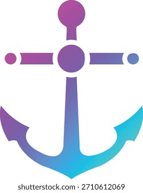 Ilustración de diseño de icono de Vector de ancla