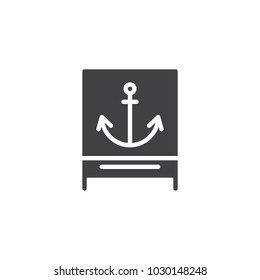 Anchor vector icon. filled flat sign for mobile concept and web design. Marine simple solid icon. Symbol, logo illustration. Pixel perfect vector graphics