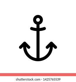 Anchor vector icon, flat sign