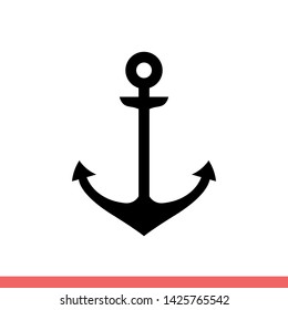 Anchor vector icon, flat sign