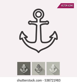 Anchor vector icon. Illustration isolated for graphic and web design.