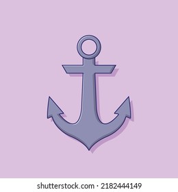 Anchor Vector Icon Illustration. Marine Vector. Flat Cartoon Style Suitable For Web Landing Page, Banner, Flyer, Sticker, Wallpaper, Background