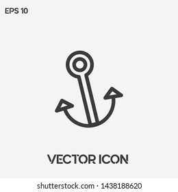 Anchor vector icon illustration. Ui/Ux. Premium quality.