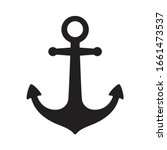 Anchor vector icon logo boat symbol pirate helm Nautical maritime simple illustration graphic doodle design