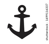 Anchor vector icon logo boat symbol pirate helm Nautical maritime simple illustration graphic doodle black design