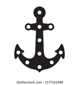 Anchor vector icon logo boat Nautical pirate maritime helm illustration symbol graphic design clipart