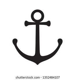 Anchor vector icon logo boat pirate helm maritime Nautical illustration simple symbol graphic