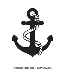 Anchor vector icon logo boat symbol pirate Nautical helm maritime ocean sea illustration