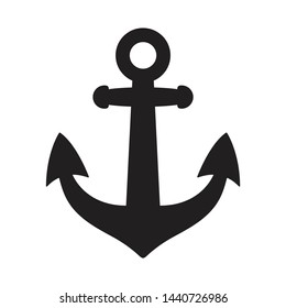 Anchor vector icon logo boat symbol pirate helm Nautical maritime illustration simple graphic design