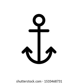 Anchor vector icon logo boat pirate helm Nautical maritime illustration symbol simple graphic