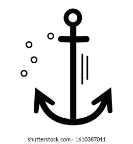 Anchor vector icon logo boat pirate. Sea anchor maritime icon. Simple illustration of sea anchor vector icon for web design isolated on white background. 