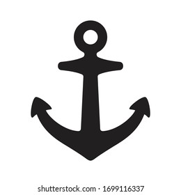 Anchor vector icon logo boat symbol pirate helm Nautical maritime simple illustration graphic doodle black design svg