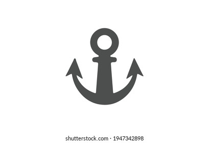 Anchor vector icon logo boat pirate helm Nautical maritime illustration symbol simple graphic
