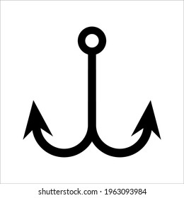 Anchor vector icon logo boat symbol pirate helm Nautical maritime simple illustration graphic doodle design