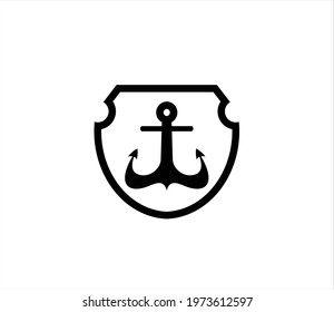 Anchor vector icon logo boat pirate helm Nautical maritime illustration symbol graphic