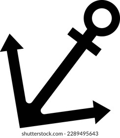 Icono del vector de anclaje símbolo del barco casco pirata ilustración náutica simple gráfico doodle diseño negro