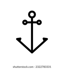 Anchor vector icon logo boat symbol pirate helmet nautical maritime simple graphic illustration doodle design