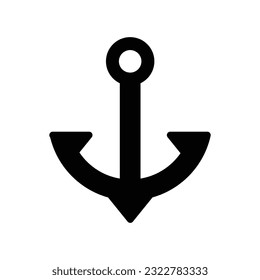 Anchor vector icon logo boat symbol pirate helmet nautical maritime simple graphic illustration doodle design