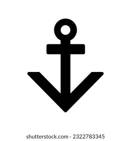 Anchor vector icon logo boat symbol pirate helmet nautical maritime simple graphic illustration doodle design