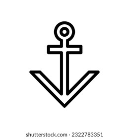 Anchor vector icon logo boat symbol pirate helmet nautical maritime simple graphic illustration doodle design