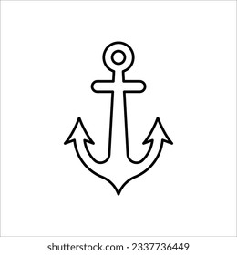 Anchor vector icon logo boat on white background