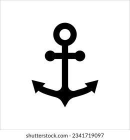 Anchor vector icon logo boat on white background