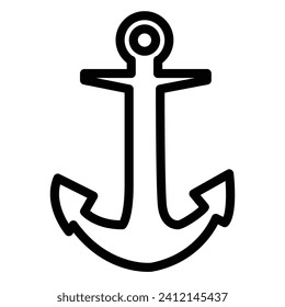 Anchor vector icon logo boat symbol pirate helm Nautical maritime simple illustration graphic doodle design