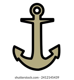 Anchor vector icon logo boat symbol pirate helm Nautical maritime simple illustration graphic doodle design