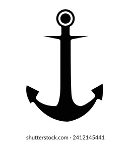 Anchor vector icon logo boat symbol pirate helm Nautical maritime simple illustration graphic doodle design