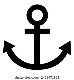 Anchor vector icon logo boat symbol pirate helm Nautical maritime simple illustration graphic doodle design