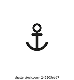 Anchor vector icon logo boat symbol pirate helm Nautical maritime simple illustration graphic doodle design
