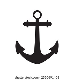 Anchor vector icon logo boat symbol pirate helm Nautical maritime simple illustration