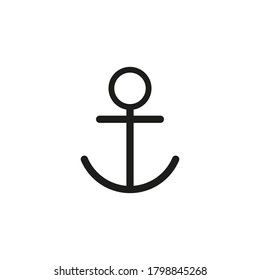 Anchor vector icon logo Nautical maritime sea ocean boat illustration