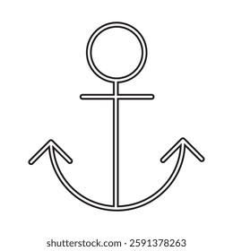 Anchor vector icon logo Nautical maritime sea ocean boat illustration. 10 EPS