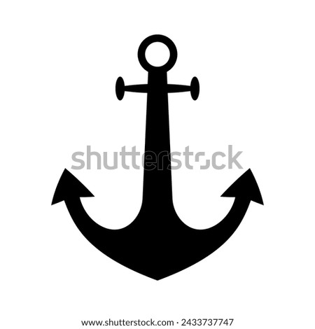 Anchor vector icon logo. Nautical maritime simple illustration 