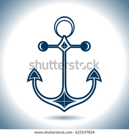 Anchor vector icon. Logo for Yacht Club, for a seafood restaurant. Nautical theme.