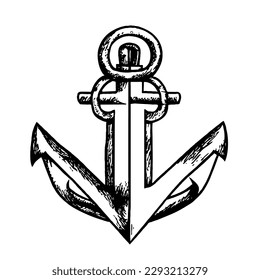 Vektorsymbol im Anker Minimal Line Art Drawing 