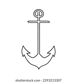 Vektorsymbol im Anker Minimal Line Art Drawing 