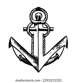 Vektorsymbol im Anker Minimal Line Art Drawing 