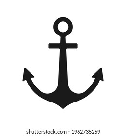 Anchor vector icon. Naval marine symbol. Sailing and maritime sign logo. Silhouette shape isolated on white background.