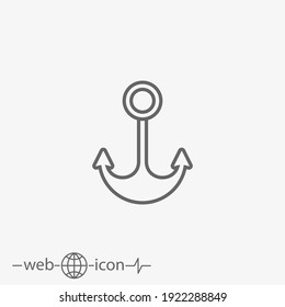 icono de vector de anclaje en fondo gris