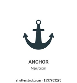 Anchor vector icon on white background. Flat vector anchor icon symbol sign from modern nautical collection for mobile concept and web apps design.