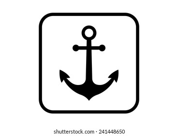 Anchor vector icon on white background