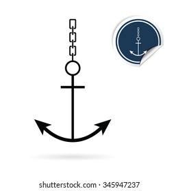 anchor vector icon on white background