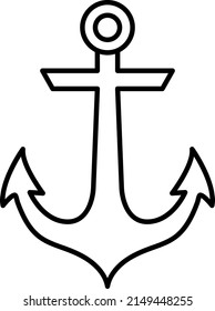 Anchor vector icon, outline logo, marine symbol