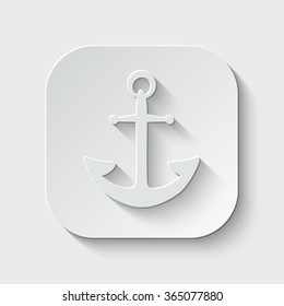 anchor vector icon - paper illustration