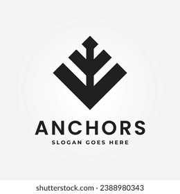 Anchor vector icon pirate boat logo helmet Nautical maritime simple graphic symbol illustration