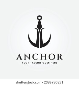 Anchor vector icon pirate boat logo helmet Nautical maritime simple graphic symbol illustration