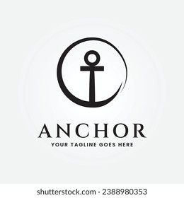 Anchor vector icon pirate boat logo helmet Nautical maritime simple graphic symbol illustration