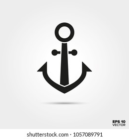 Anchor vector icon. Sailing, yachting and seafaring symbol. 